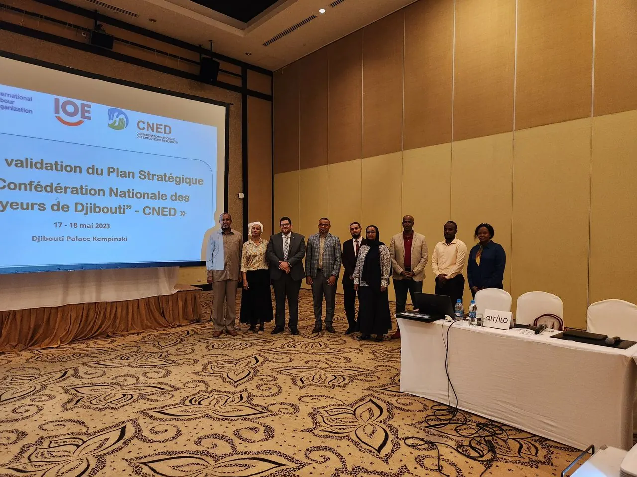 Participants à l'atelier de validation du Plan stratégique de la CNED, au Djibouti Palace Kempinski